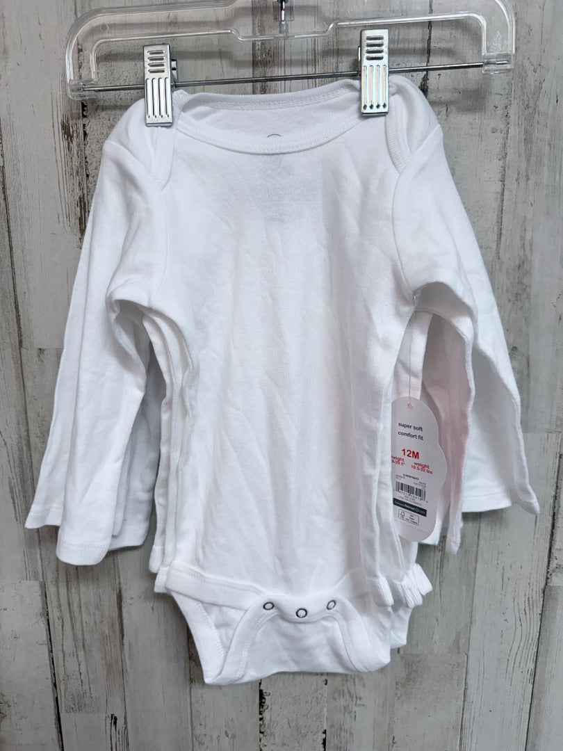 WHITE WONDER NATION 4PK ONESIE SET, BOYS 12M
