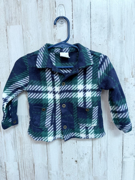 GREEN BON BEBE PLAID SHACKET, BOYS 18M