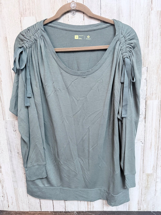 DRK GREEN XERSION CINCH SHOULDER TOP, LADIES M