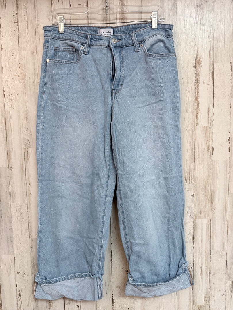 DENIM CROWN & IVY SZ10 CROP JEANS, LADIES L