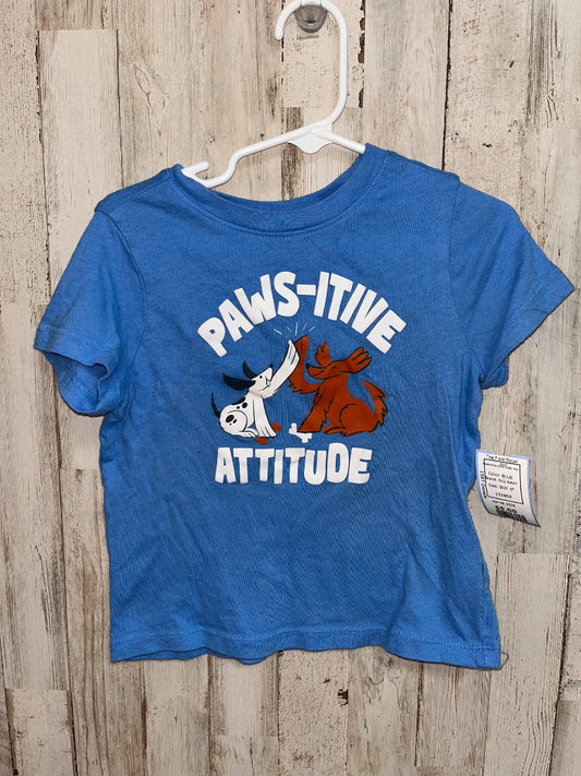 BLUE OLD NAVY PAWS-ITIVE ATTITUDE TEE, BOY 3T