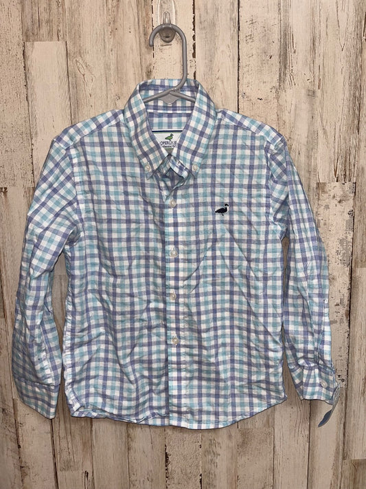 BLUE PROPERLY TIED PLAID BUTTON UP, BOY 3T