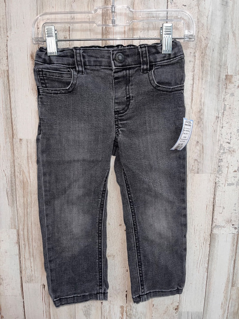 ACID WASHED BLACK GARANIMALS SKINNY JEANS, BOY 3T
