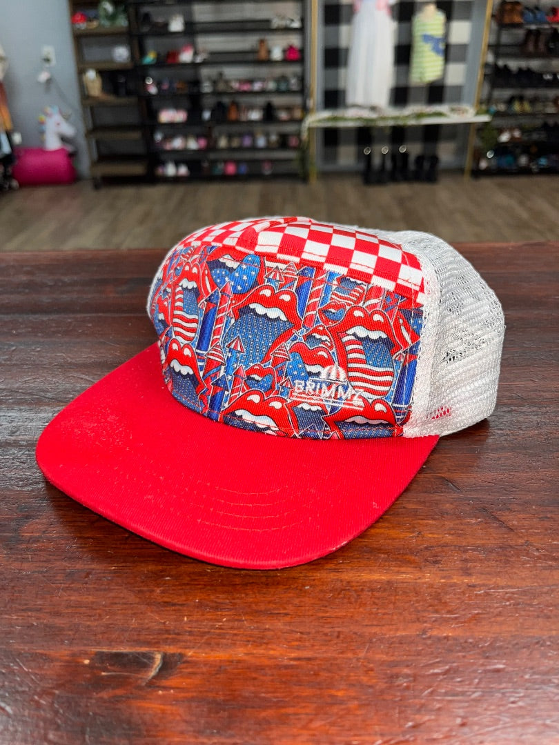 RED BRIMMZ RED/WHITE/BLUE LIPS CAP, TODDLER BOY