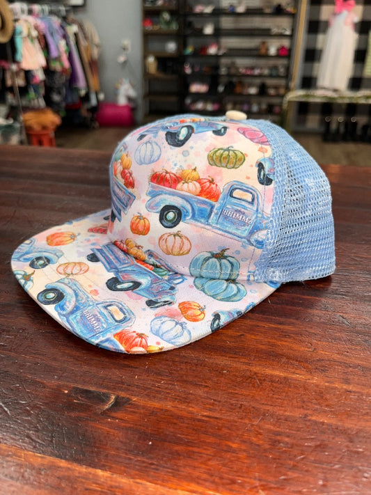 BLUE BRIMMZ PUMPKIN PATCH TRUCK CAP, TODDLER BOY