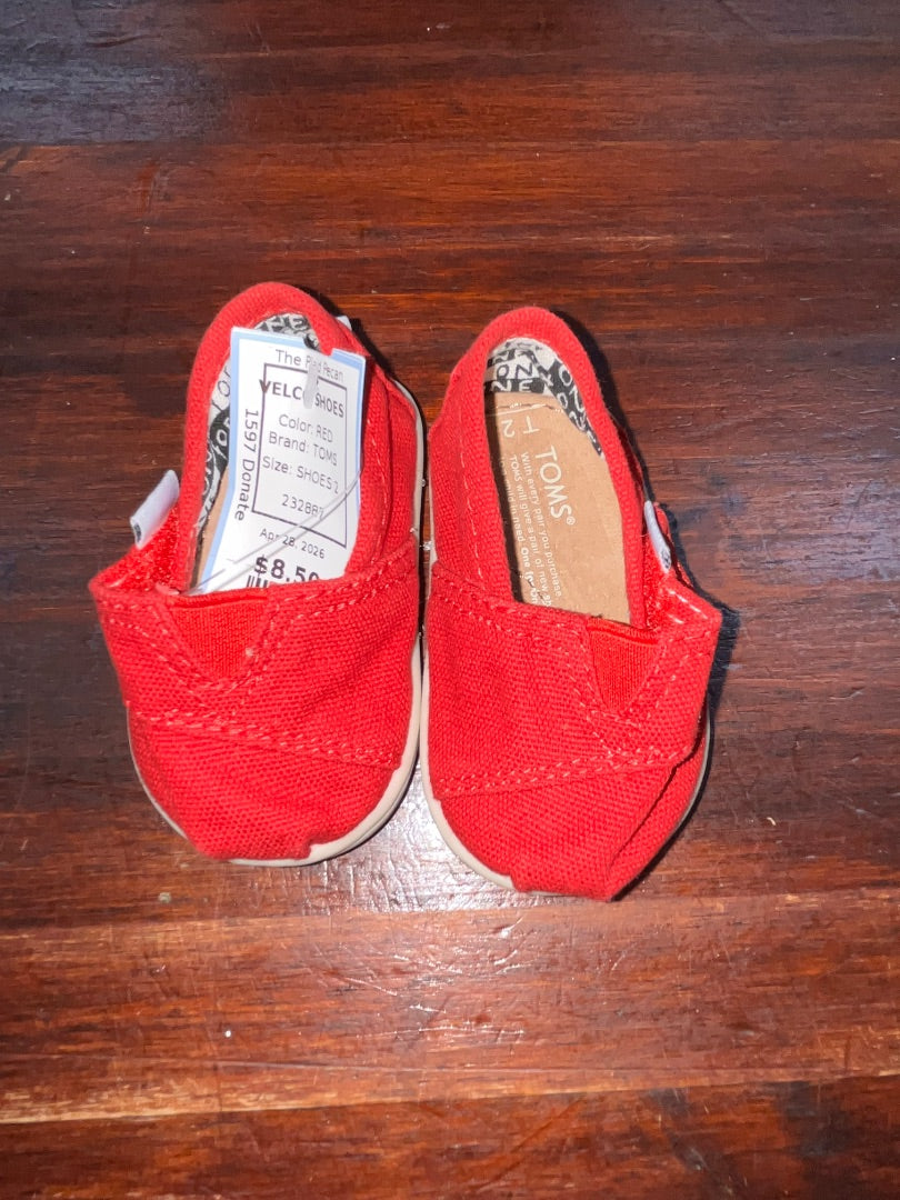 RED TOMS VELCO SHOES, SHOES 2