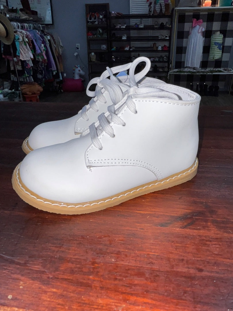 WHITE BABY DEER LEATHER SHOES, SHOES 8