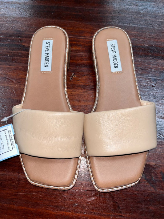 NUDE STEVE MADDEN THICK STRAP SANDALS, SHOES A6