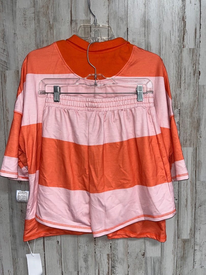 ORANGE/PINK FISOEW NEW 2PC STRIPE SET, LADIES S