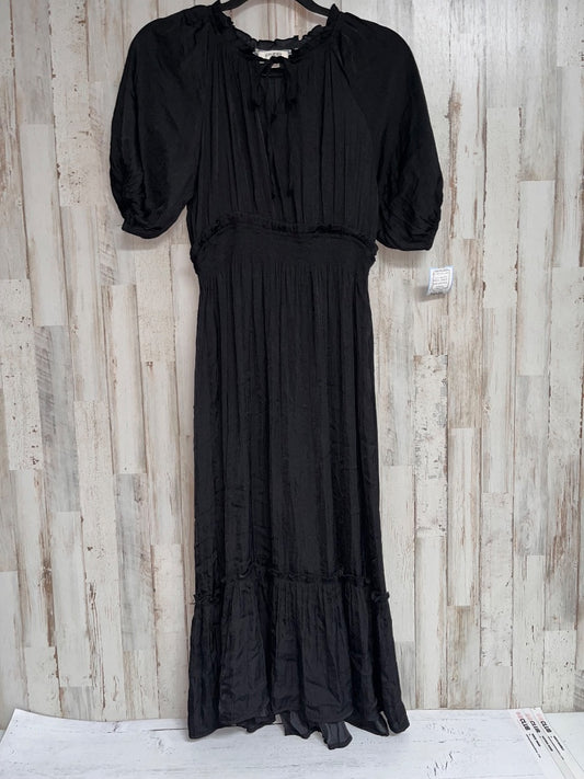 BLACK UMGEE SILKY SMOCK WAIST MAXI, LADIES S