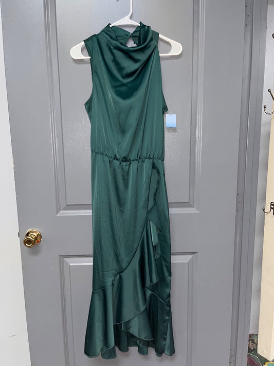 EMERALD  STAIN RUFFLE HATLER DRESS, LADIES S