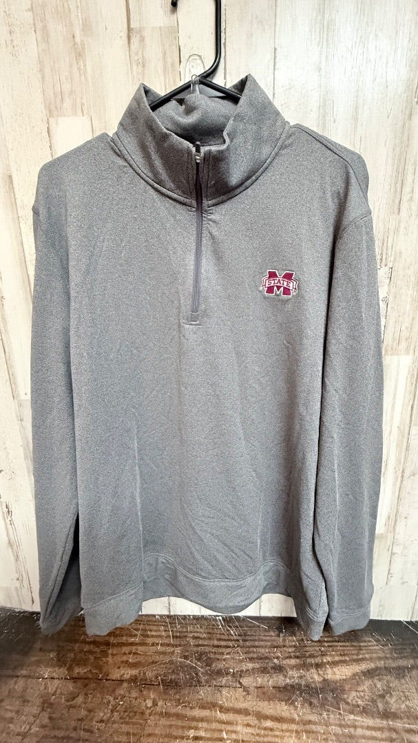 GREY PEFORMANCE MS STATE 1/4 ZIP PULLOVER, LADIES L