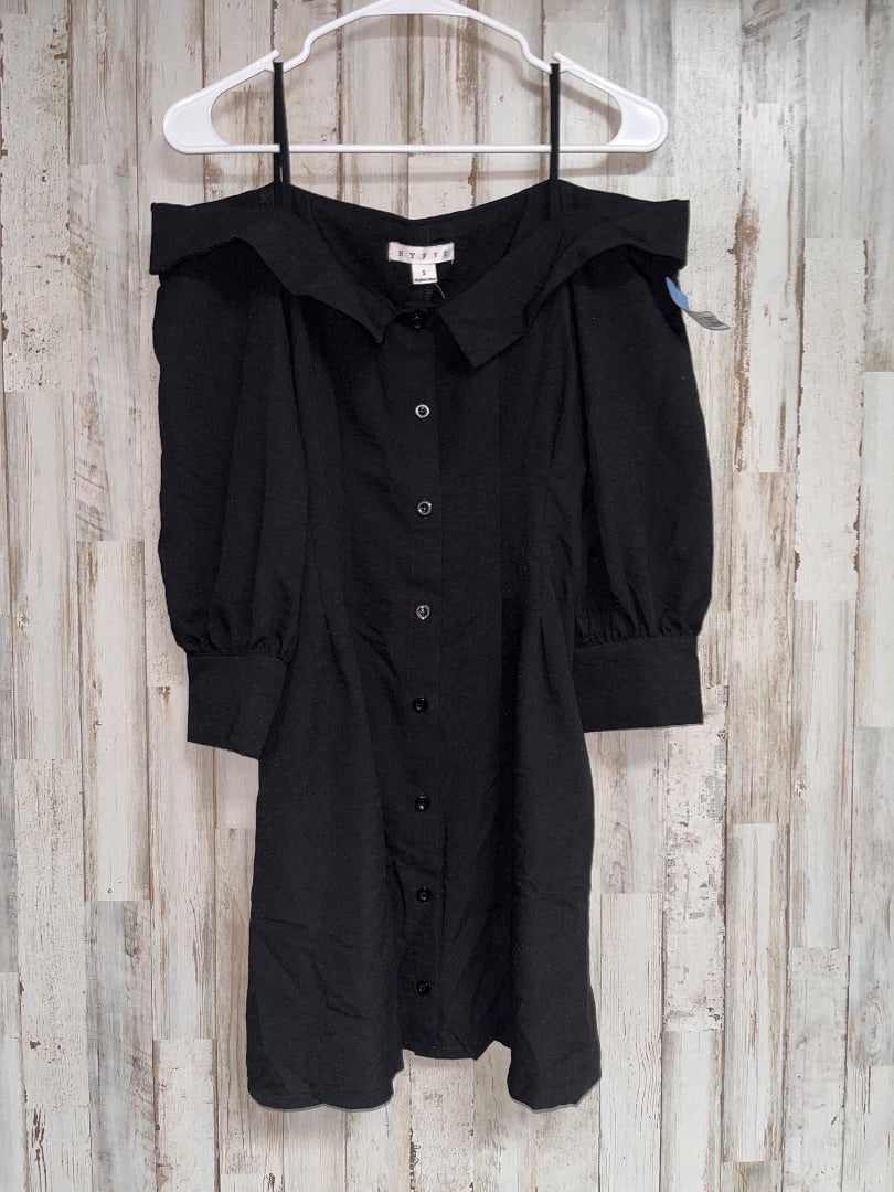 BLACK HYFVE COLD SHOULDER BUTTON DRESS, LADIES S