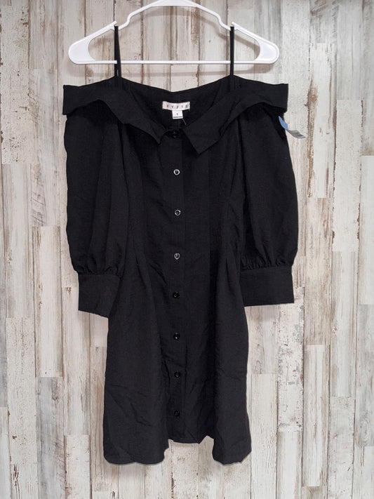 BLACK HYFVE COLD SHOULDER BUTTON DRESS, LADIES S