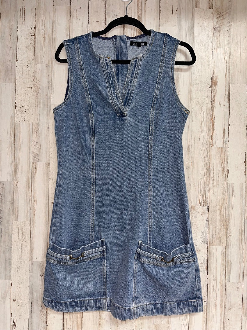 DENIM STEVE MADDEN SZ 6 DENIM V NECK DRESS, LADIES M
