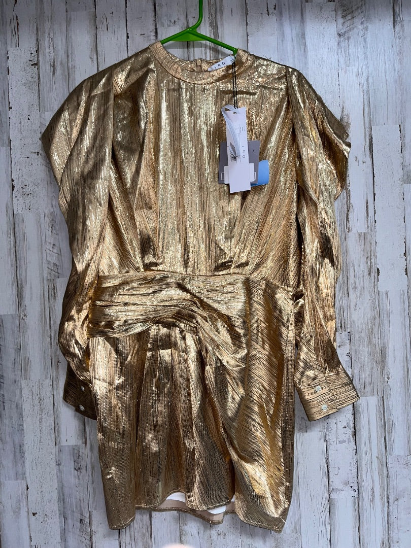 GOLD IRO NEW SHIMMER MINI DRESS, LADIES M