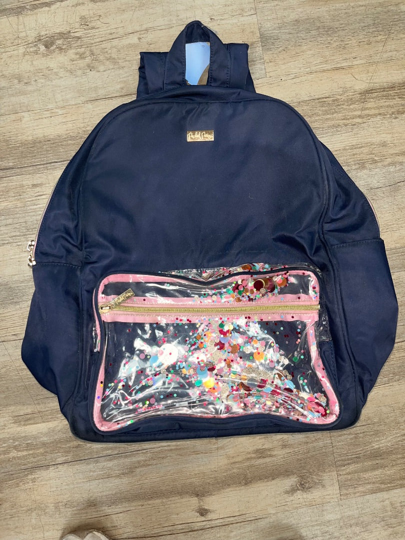 NAVY PACKED PARTY SEQUIN EMBELLISHED BACKPACK