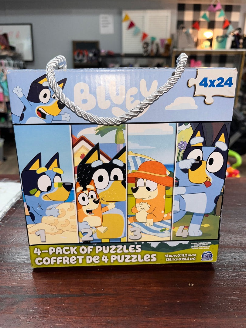 BLUE CARDINAL 4 PACK PUZZLES- BLUEY
