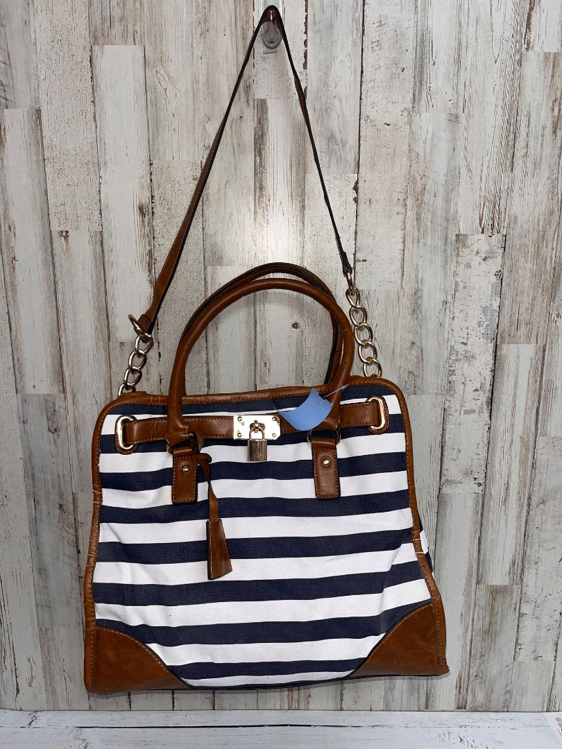 NAVY/WHITE  STRIPE CHAIN STRAP PURSE