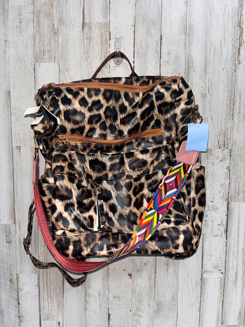 BROWN  LEOPARD BACKPACK PURSE