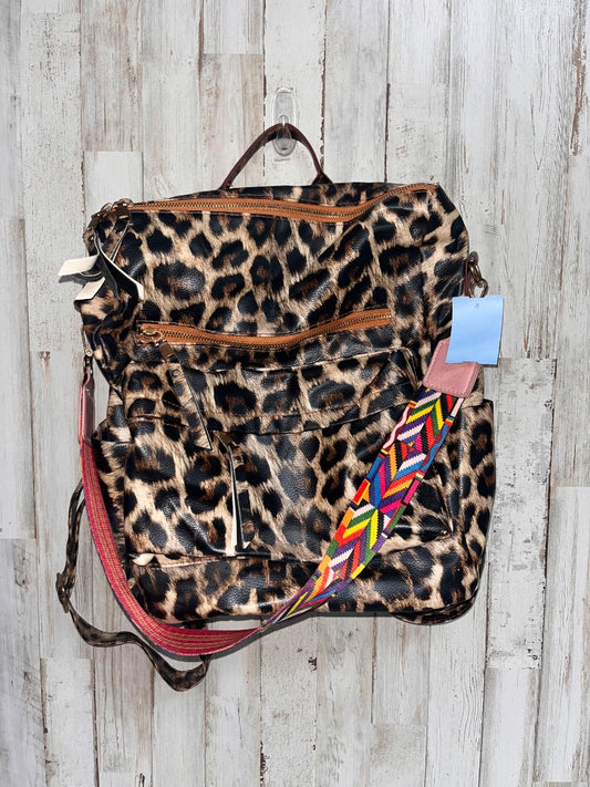 BROWN  LEOPARD BACKPACK PURSE