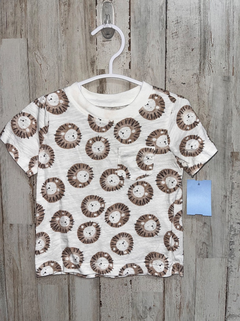 WHITE CARTERS LION POCKET TEE, BOY 18M