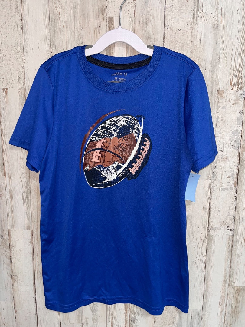 BRIGHT BLUE BCG FOOTBALL DRY FIT TEE, BOY 10/12