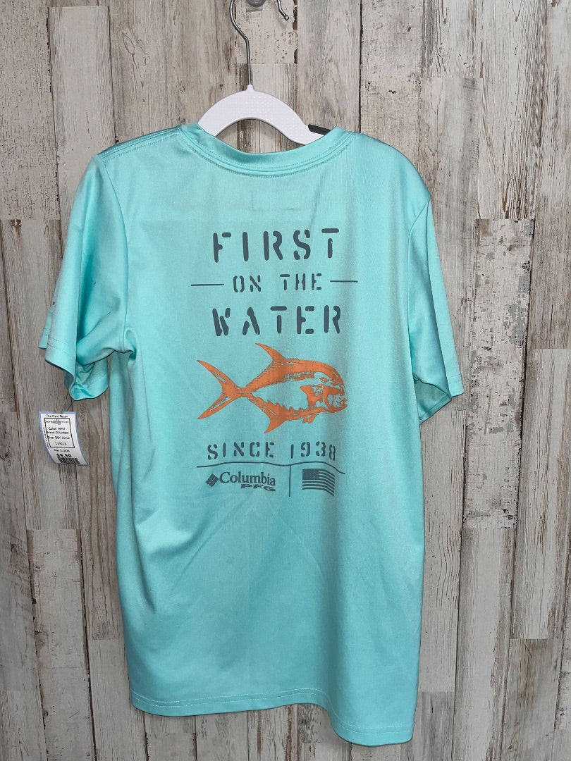 MINT COLUMBIA LOGO FISHING DRY FIT TEE, BOY 10/12