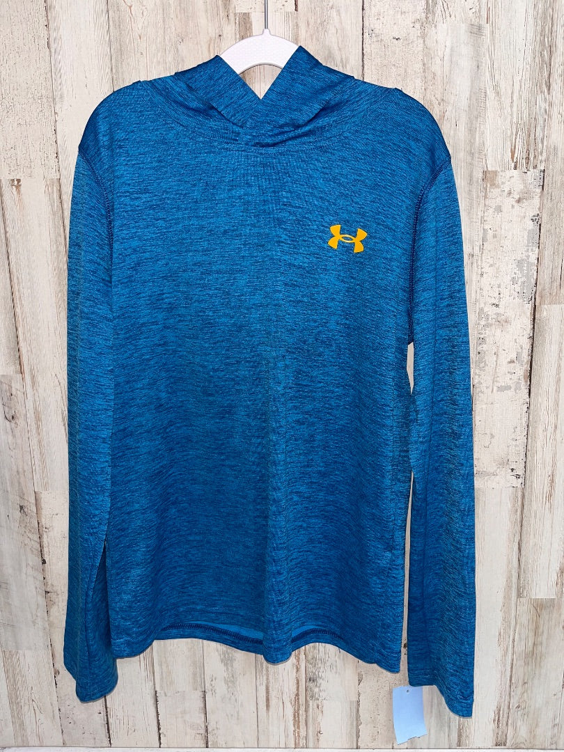 BLUE UNDER ARMOUR DRY FIT LIGHT HOODIE, BOY 10/12