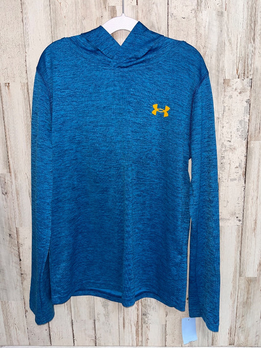 BLUE UNDER ARMOUR DRY FIT LIGHT HOODIE, BOY 10/12