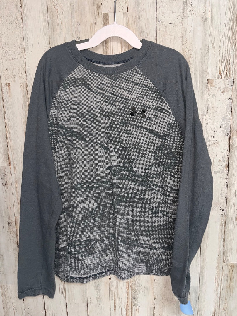 GREY UNDER ARMOUR PRINT RAGLAN, BOY 10/12