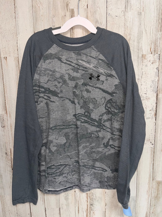 GREY UNDER ARMOUR PRINT RAGLAN, BOY 10/12