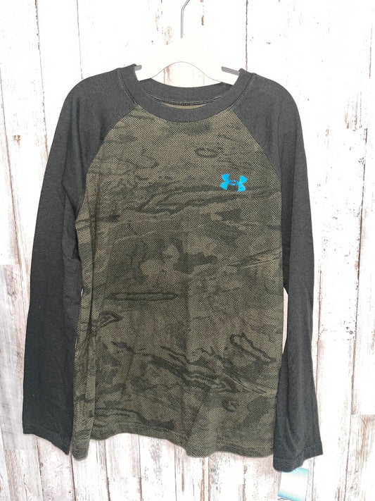 OLIVE UNDER ARMOUR CAMO PRINT RAGLAN, BOY 10/12