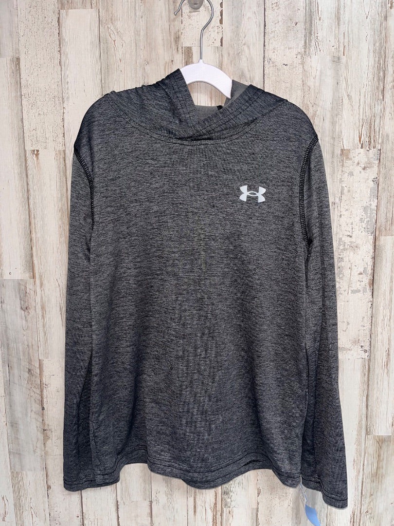 GREY UNDER ARMOUR DRY FIT LIGHT HOODIE, BOY 10/12