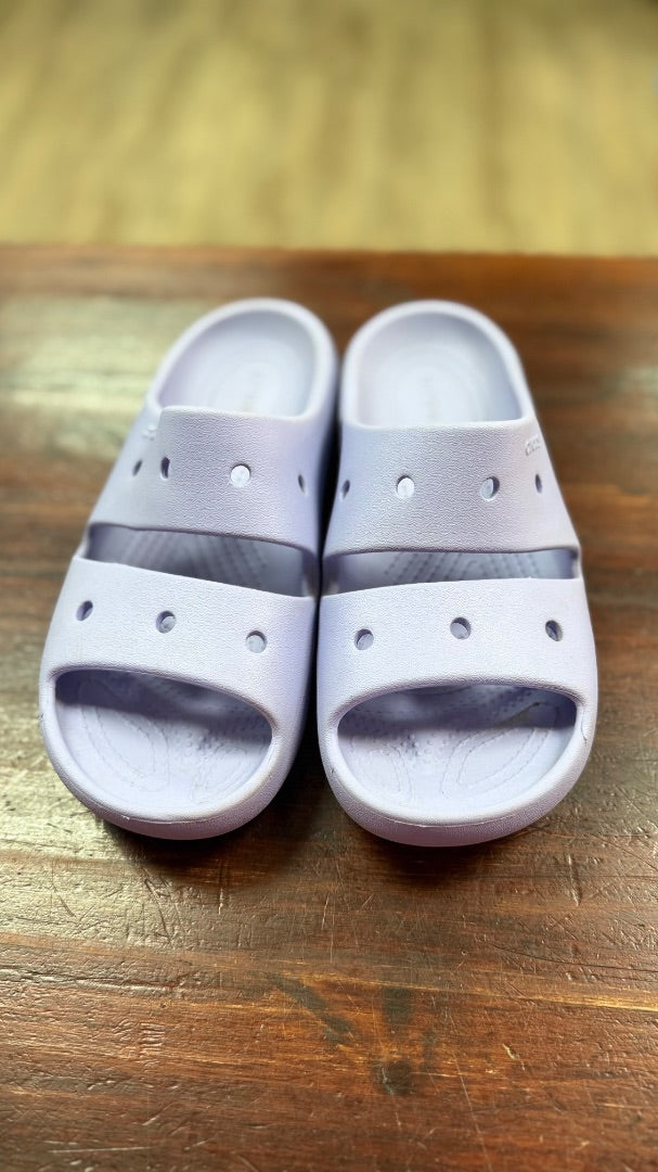 PURPLE CROCS DOUBLE STRAP RUBBER SANDALS, SHOES A8