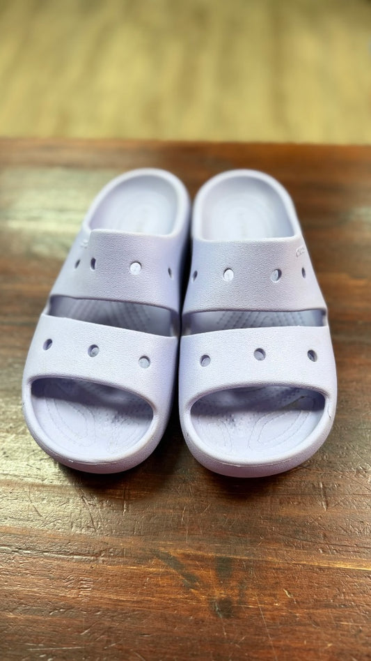 PURPLE CROCS DOUBLE STRAP RUBBER SANDALS, SHOES A8