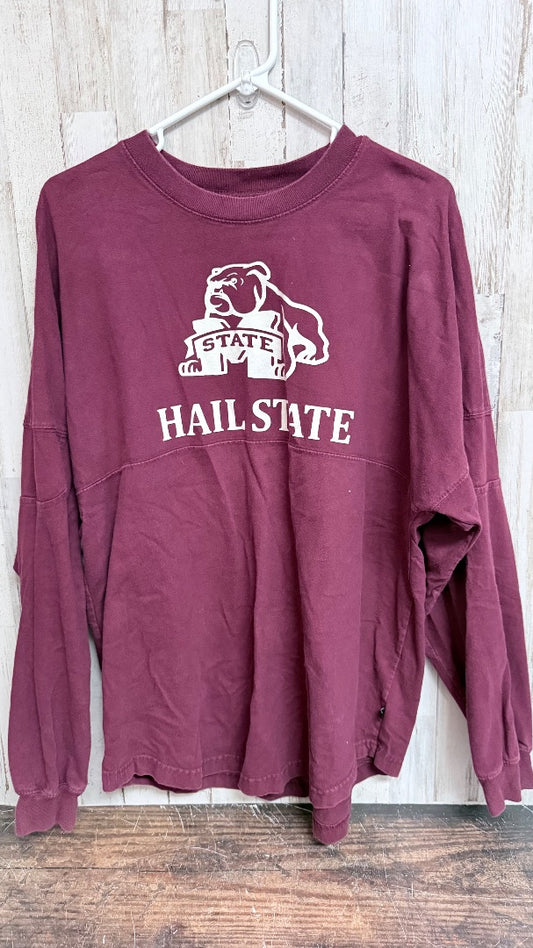 MAROON PENNANT MSU LONG SLEEVE, LADIES M