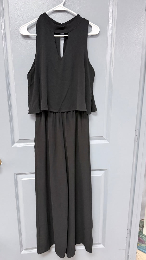 BLACK SHE + SKY RUFFLE ROMPER, LADIES L
