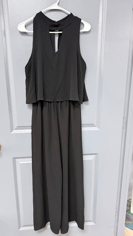 BLACK SHE + SKY RUFFLE ROMPER, LADIES L