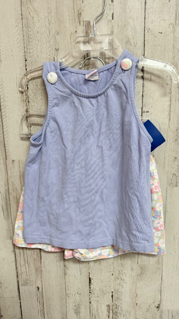 PURPLE STITCHY FISH 2PC FLORAL TANK SET, GIRL 3T