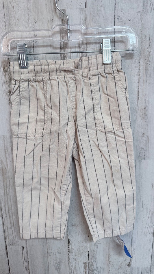 TAN CARTERS LINEN STRIPE PANTS, BOY 18M