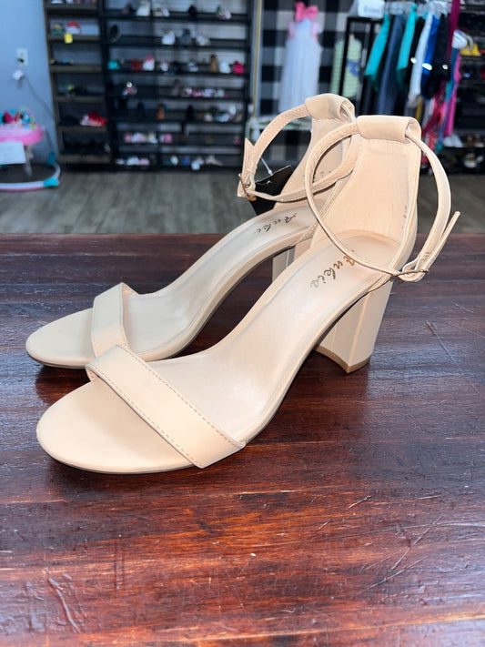 NUDE ANKIS STRAP HEELS, SHOES A7