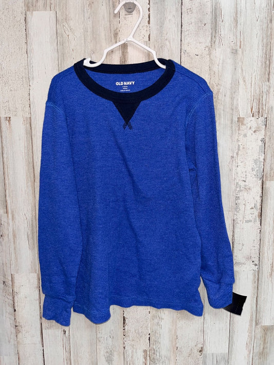 BRIGHT BLUE OLD NAVY WAFFLE LONG SLEEVE, BOY 6/7