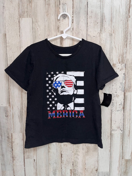 BLACK  MERICA TRUMP TEE, BOY 7/8