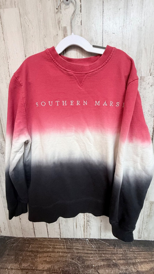 RED/BLACK SOUTHERN MARSH OMBRE PULLOVER, GIRLS 8