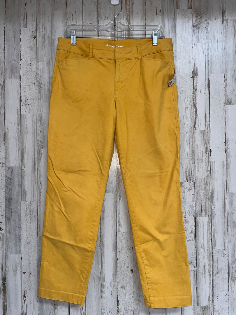 MUSTARD OLD NAVY SZ 8 PIXIE PANTS, LADIES M