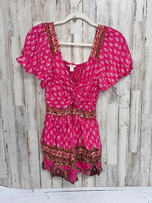 PINK MIAMI PAISLEY PRINT KEYHOLE ROMPER, LADIES M