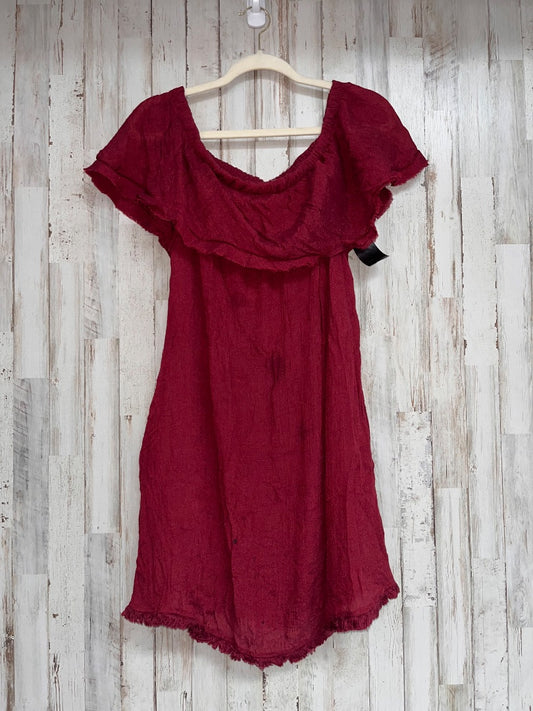 MAROON WISHLIST MUSLIN RUFFLE COLLAR DRESS, LADIES M