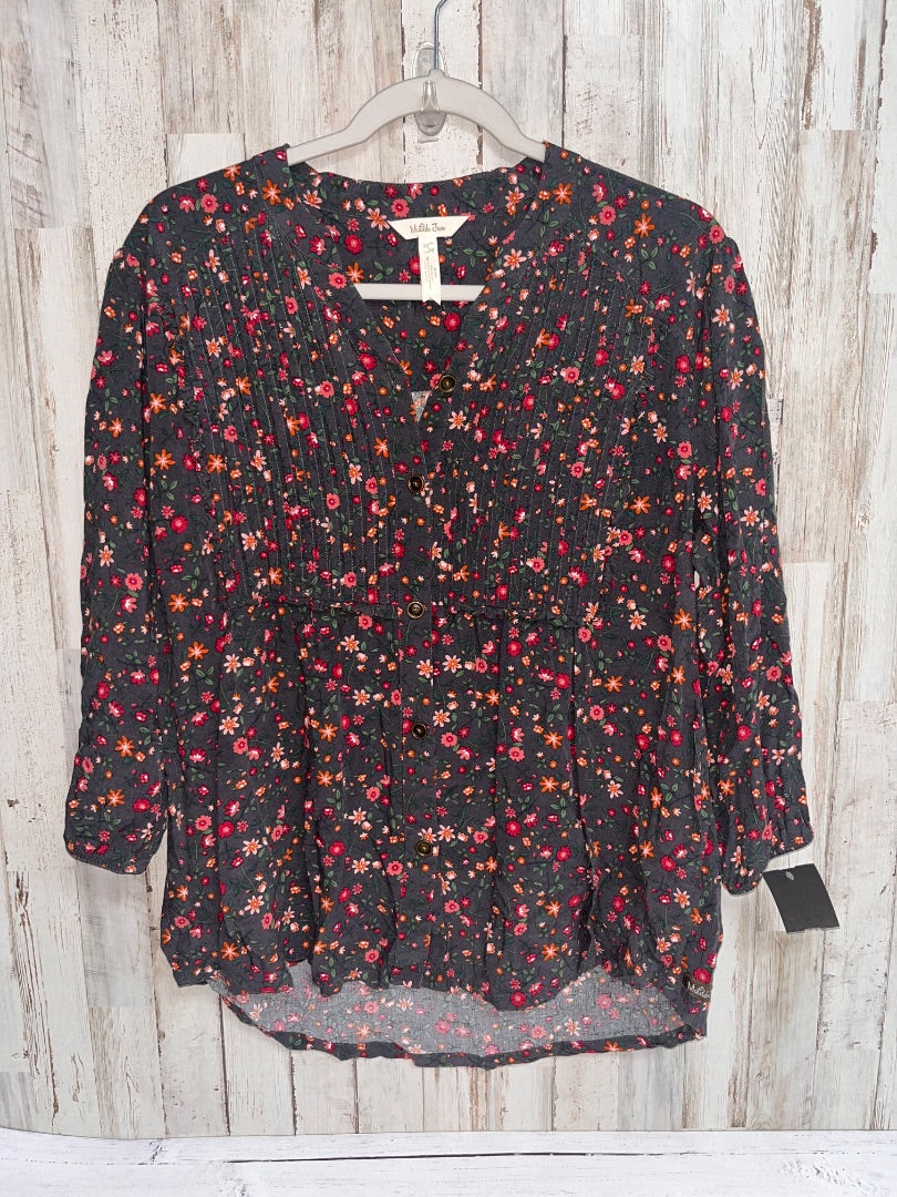 GREY MATILDA JANE FLORAL BUTTON TOP, LADIES L