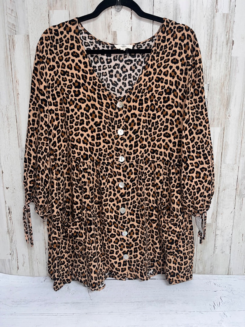 BROWN ENTRO CHEETAH TUNIC, LADIES XL